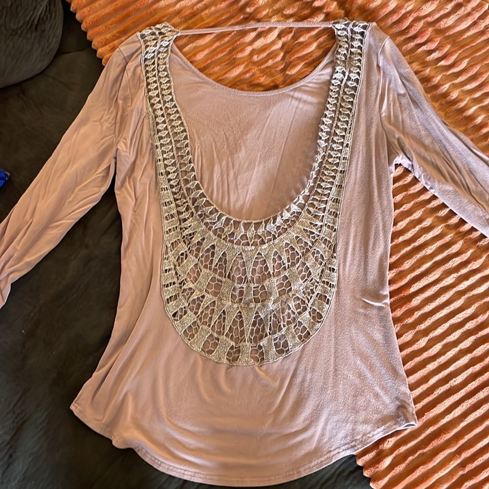 BKE Red brand top with an open back